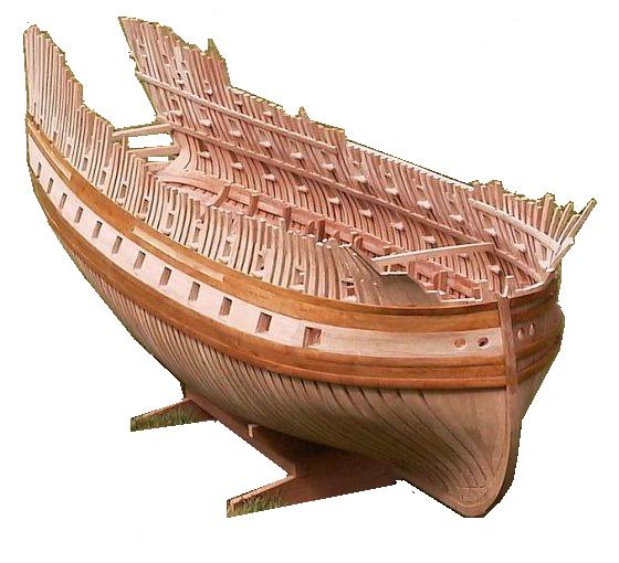 Foto av en modell av skipet Le Fleuron