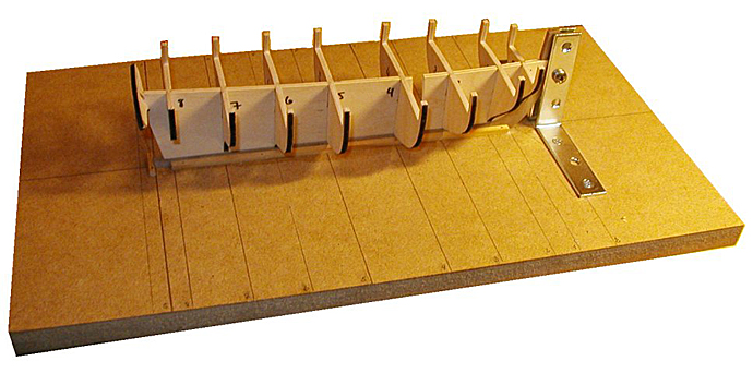 Spanter og kjøl tørrmontert på byggeplaten